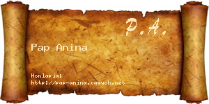 Pap Anina névjegykártya