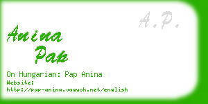 anina pap business card